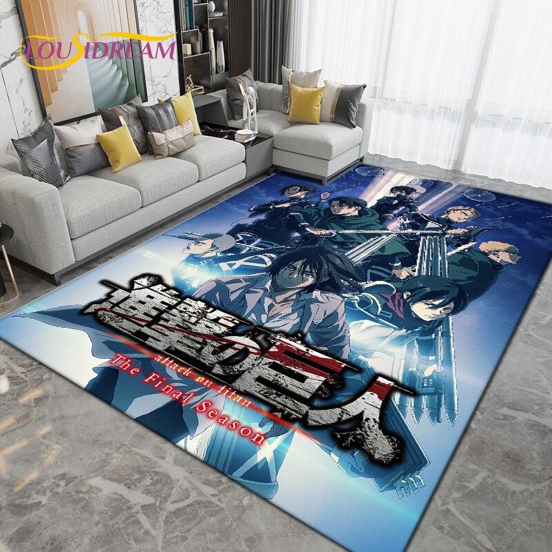 Anime Cartoon Attack On Titan Area Rug Large,Carpet Rug for Living Room Bedroom,Kitchen Bathroom Doormat Non-slip Floor Mat Gift