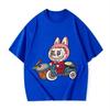 Labubu Cute Pet Print Summer T-shirt Men's Slim Ins Harajuku Short-sleeved K2y Couple Fishing Suit