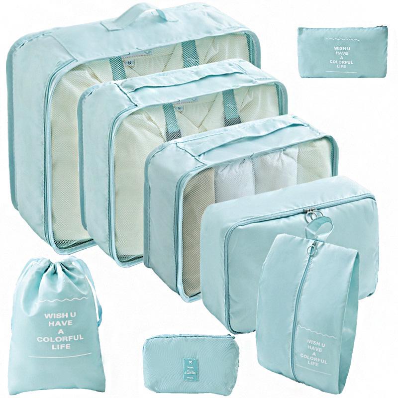 Cross-Border Travel Storage Bag Set: 8-Piece and 9-Piece Clothing Organizer