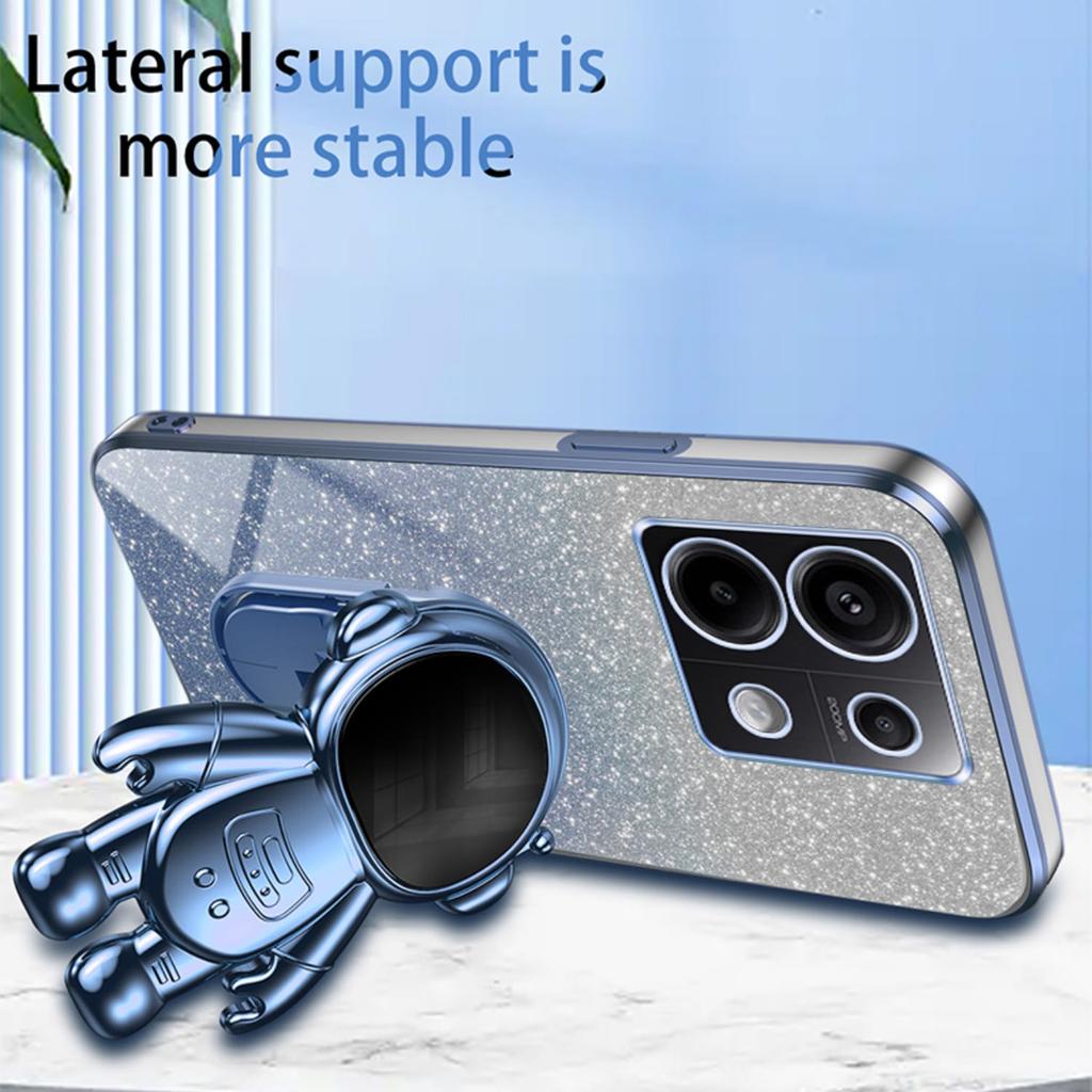 For Xiaomi Poco X6 5G/Redmi Note 13 Pro 5G Case Electroplating Astronaut Kickstand Phone Cover