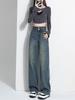 2025 Women's Retro High-Waisted Wide-Leg Jeans - Trendy Petite Straight-Leg Style