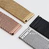 Mesh Edelstahl Uhrenarmband 18mm 20mm 22mm 24mm Uhrenarmband Metall Schnellverschlussband Universalschlaufe Armband Gürtel