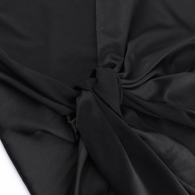 European and American One Shoulder Mesh Ribbon Slim Fit Dress