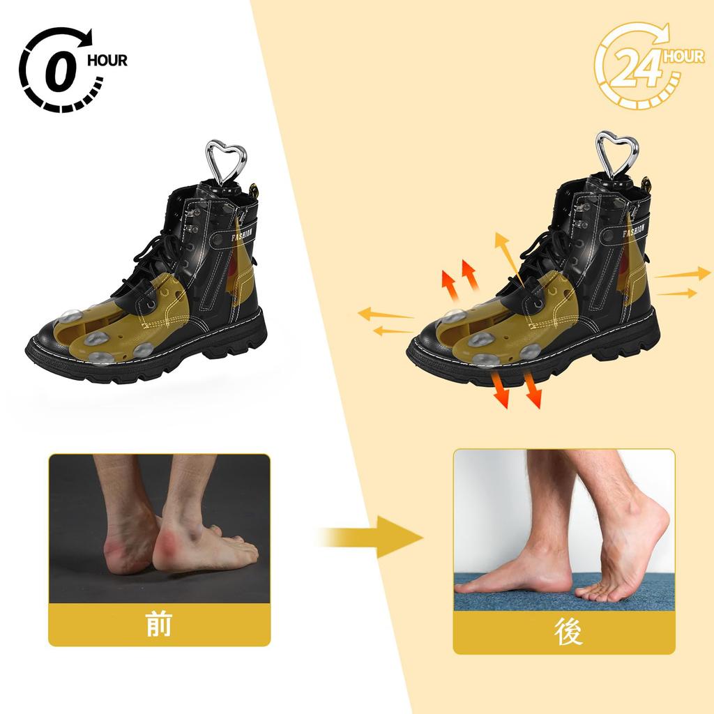 UHIAGREE Shoe Prevents Adjusts and Prevents Shape Includes and Set 1 Not a Stretcher, Blisters, Size, Change, Shoehorn, Men's Women's (Yellow (L