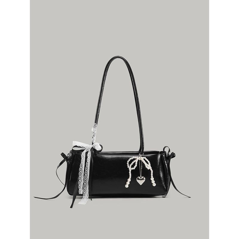 

2025 New High-Grade Underarm Bag Women Korean Series Ballet Style Simple Shoulder Bag Commuter All-Match Portable Handbag Black