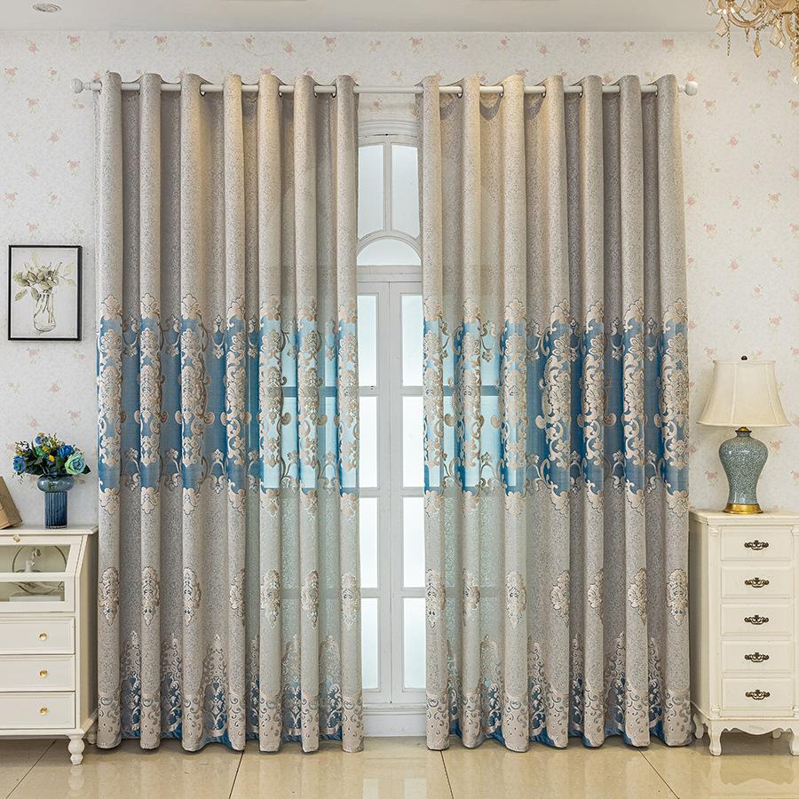 High-end Atmospheric Luxury European Hollow Jacquard Curtains Living Room Bedroom Balcony Villa Palace