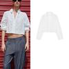 Spring and Summer New Women's Clothing Single-Breasted Cotton Cut Out Embroider Fashion Polo Collar Short Shirt Tops 4745022