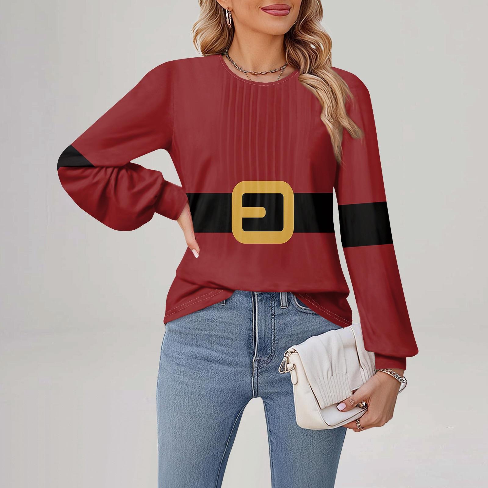 

Женские футболки с длинным рукавом, плиссированные, повседневные, с круглым вырезом, топы, блузки M винный