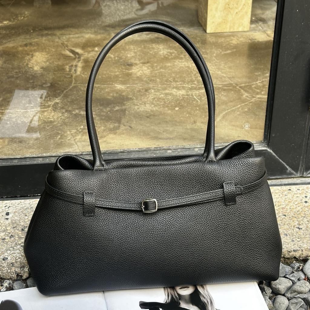 First Layer Cowhide Premium Belt Tote Bag Niche Design Leather Handbag Versatile Commuter Shoulder Armpit Bag