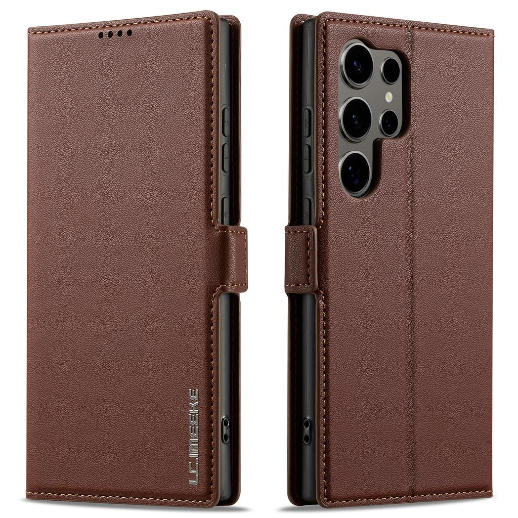 LC.IMEEKE L1 Serie für Samsung Galaxy S22 Ultra 5G Hülle PU Leder Brieftasche Ständer Schutzhülle