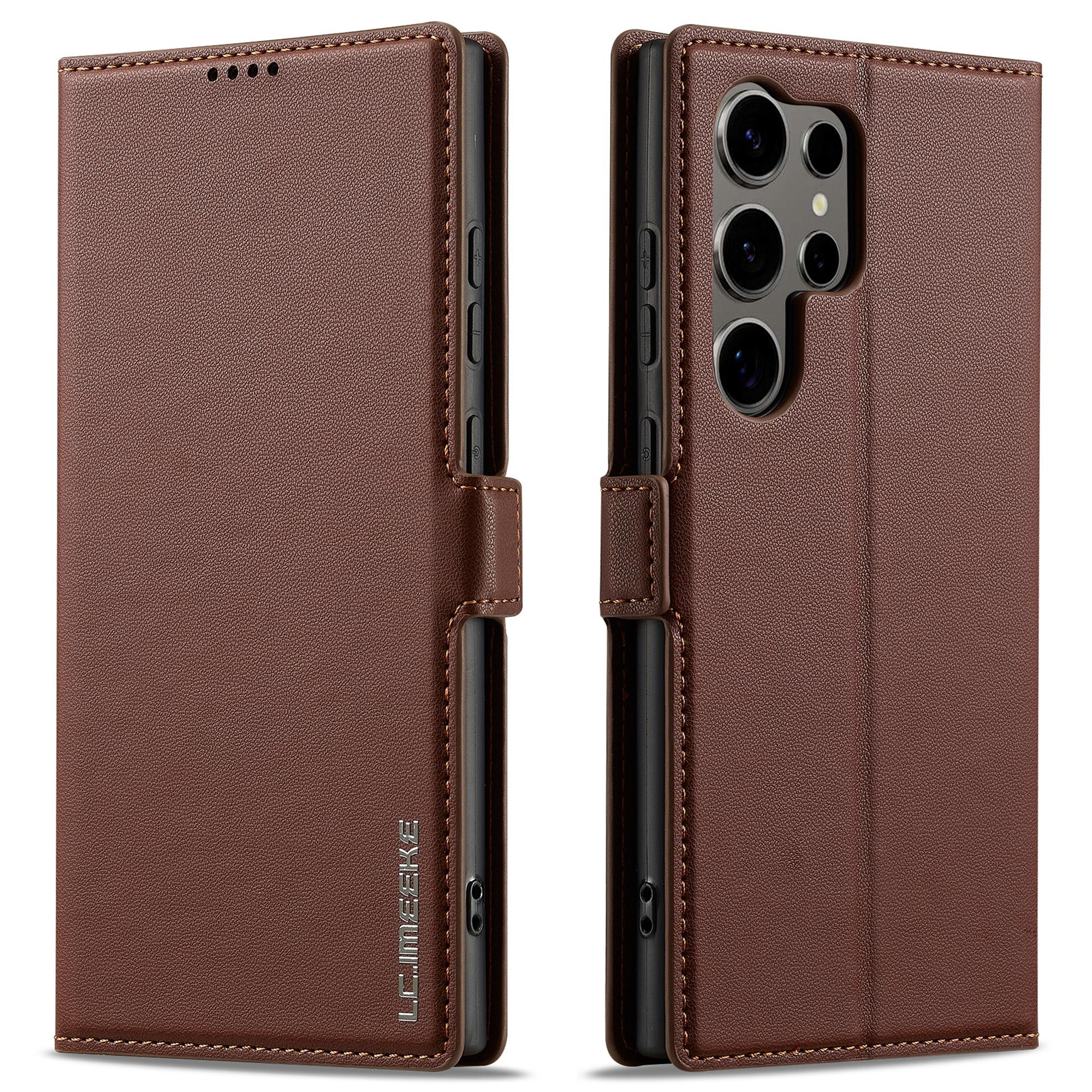 

LC.IMEEKE Серия L1 для Samsung Galaxy S22 Ultra 5G Чехол-бумажник из ПУ-кожи с подставкой Защитная крышка для телефона B