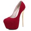 Fashion Big Size 34-45 Autumn Fashion Sexy Pumps Wedding Women's Fetish Shoes Concise Woman Pumps High Heels Stripper Flock Pumps 16 Cm