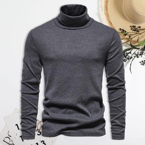 

Мужской осенне-зимний свитер с высоким воротником, защита шеи, эластичный однотонный пуловер с длинными рукавами, толстый теплый мужской топ, толстовка
