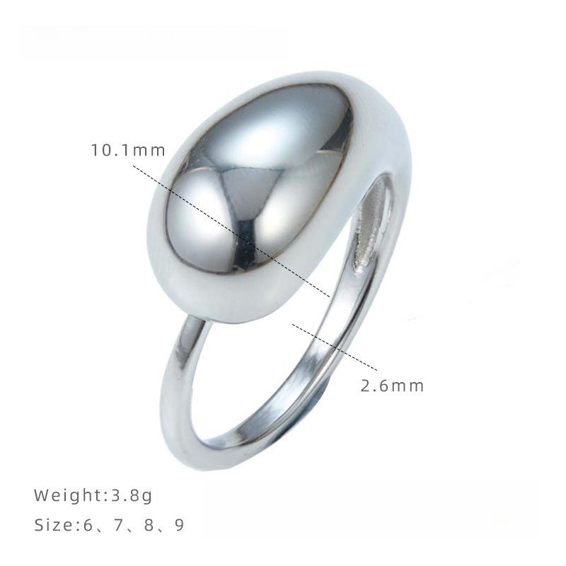 

Корейская версия простого кольца в виде большой капли воды, титановая сталь, не выцветает, геометрическое наборное кольцо, женские нишевые украшения в стиле холодного ветра 9