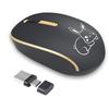 Wireless USB Rabbit Compatible with and Android Mouse, & Type-C 2-in-1 Receiver, 2.4G, Battery-Powered, Quiet, 3-Level Energy-Saving Mode, Cordless,