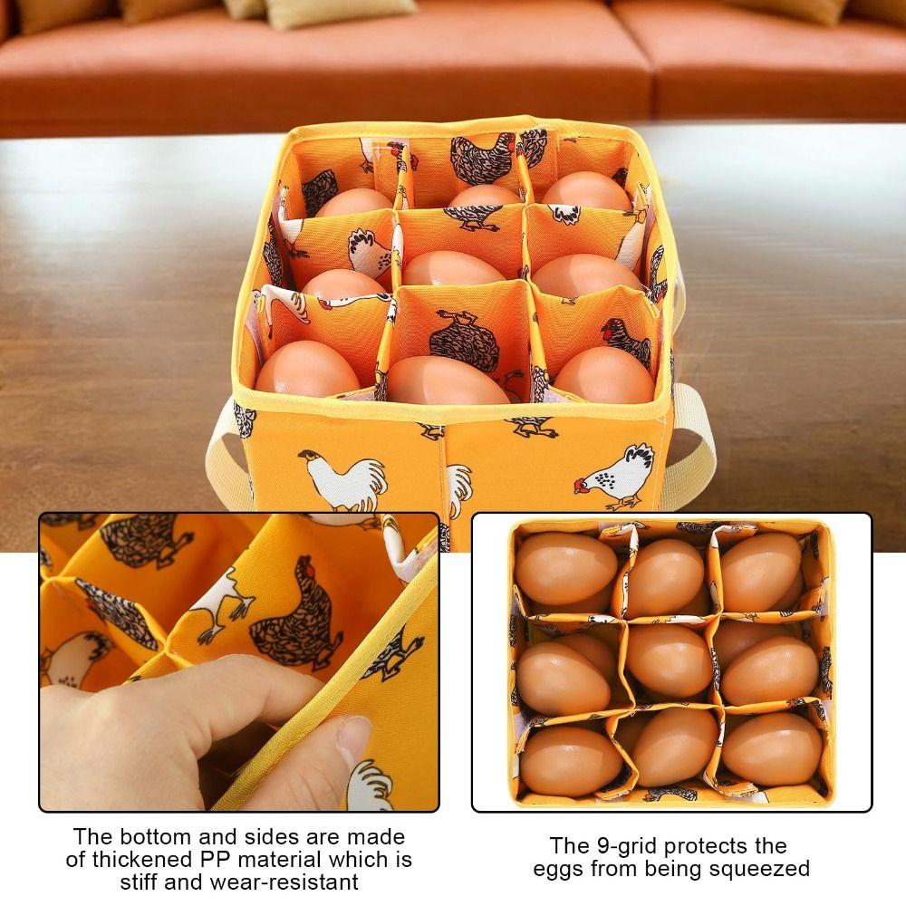 Padded Dividers Egg Collecting Basket Foldable Egg Bags Cute Egg Gathering Basket Farm Chores