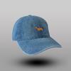 Cute embroidery puppy washed denim baseball cap female spring and autumn big head circumference showing face small soft top cap