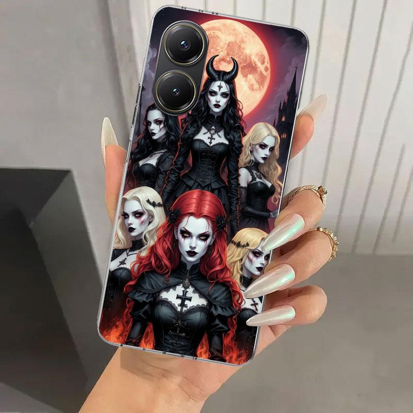 Halloween Moon Witch Horror Phone Case for Xiaomi Poco X5 X6 X7 Pro F7 Ultra M7 Redmi 15 15C 13 13C 12 12C 10 10A 10C 9 9A 9C 9T