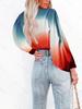 European & American Gradient Chiffon Sexy Printed Long-Sleeve Pullover Women's Shirt for Spring & Autumn