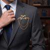 Tassel Chain Chinese Dragon Tassel Brooch Zinc Zinc Alloy Suit Lapel Pin Men Brooch  Collar Decoration