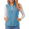 Plus Size Women's Fleece Lined Sleeveless Zipper Pocket Vest Cardigan Jacket, Autumn Winter Outerwear Wholesale
