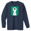 MONTBELL Japanese Crew Neck Print Long Sleeve Breathable Comfortable UV Protection Outdoor Commuter T-Shirt Men's Marine Blue