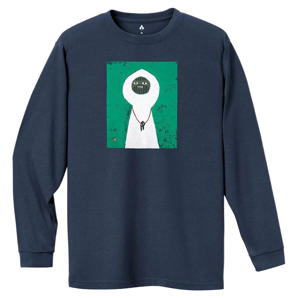 

MONTBELL Японская футболка с принтом и круглым вырезом, с длинным рукавом, дышащая, удобная, с защитой от УФ-лучей, для активного отдыха, для города, мужская, морской синий XL