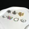 Niche Design Ring Series Personalized Star Drip Oil High Sense Stacked Open Ring Women'S Fashion French