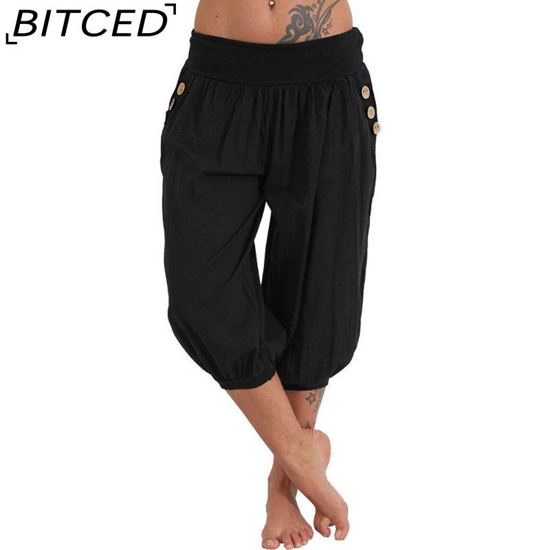 BITCED Summer Women Cool Trousers Casual Loose Wide Leg Plus Size Pants Comfortable Leisure Pants