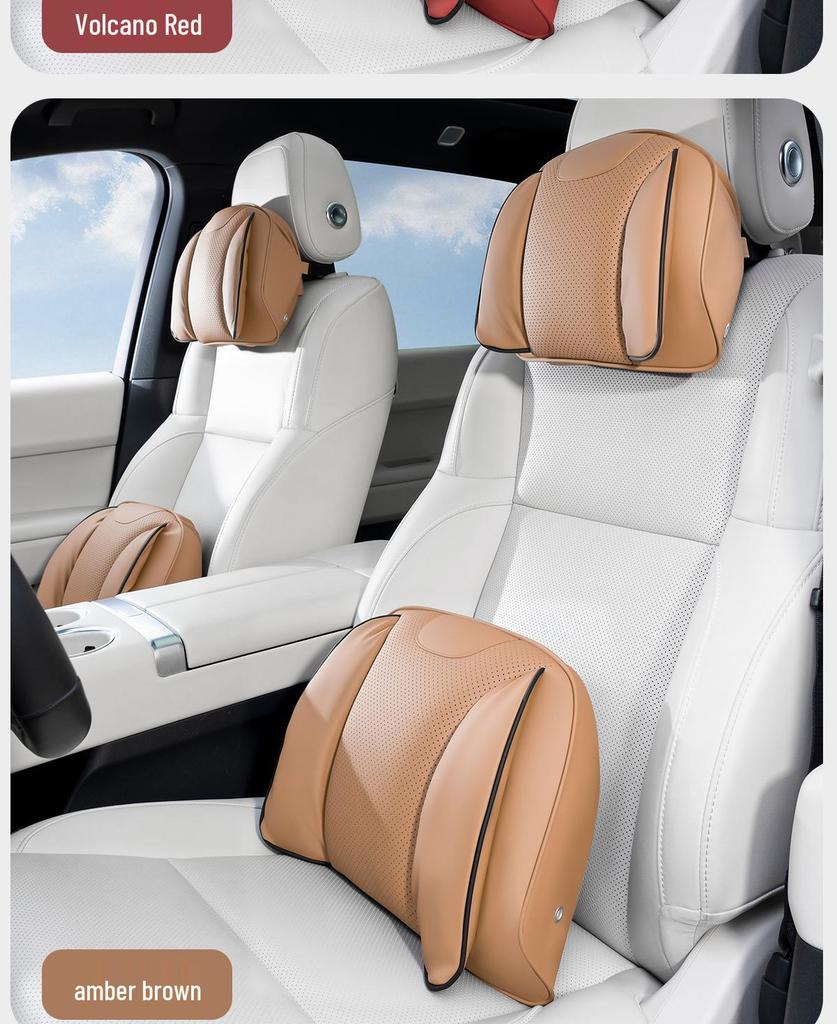 Nissan Car Headrest & Seat Protector Neck Pillow with Lumbar Support for Patrol, Ariya, Kicks, NV200, Murano, and Tiida.