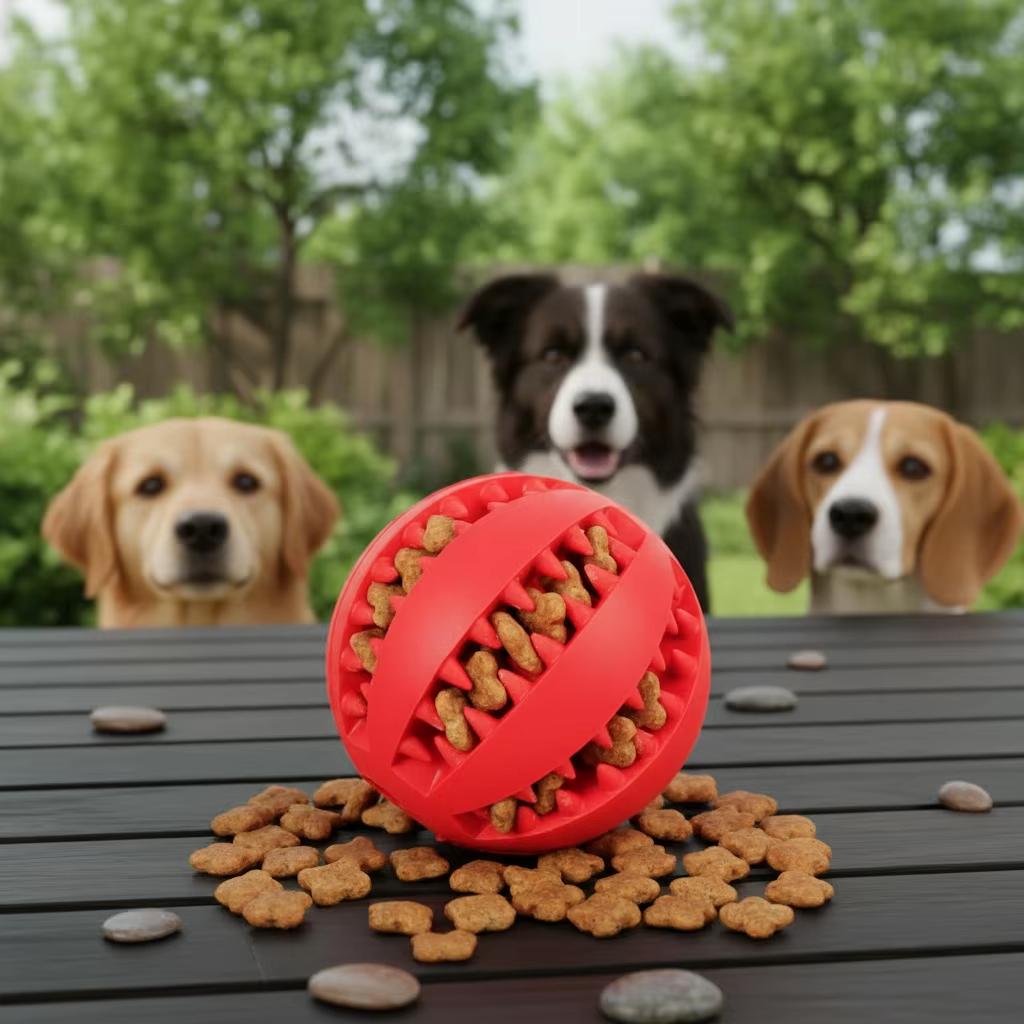 NCI PET Eco-Friendly Natural Rubber Dog Cat Chew Ball-Durable Teeth Cleaning Toy for Aggressive Chewers Exercise Boredom Buster