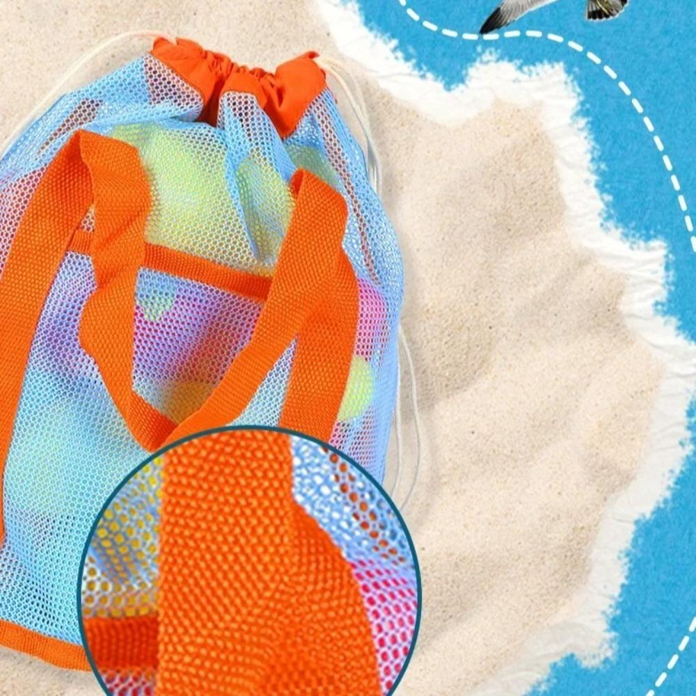Foldable Beach Storage Bag Handheld Toy Organizer Swimming Accessories Mesh Toiletries Bag  Sports