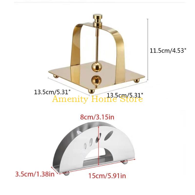 F26C Stainless Steel Napkin Holder Freestanding Paper Napkin Tissue Dispenser for Home Ktchen Countertop Dining Table Napkin
