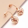 Purple Gold-Plated Rose Gold 18K Star Earrings, Light Luxury Trend High-Value Ear Jewelry