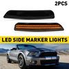 LED Front Bumper Side Marker Lights Smoked Lens Amber Fit 2010-2014 Ford Mustang