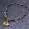 Natural Bumble Bee Jasper Gemstone Copper Wire Wrap Jewelry Necklace 18" O3c22