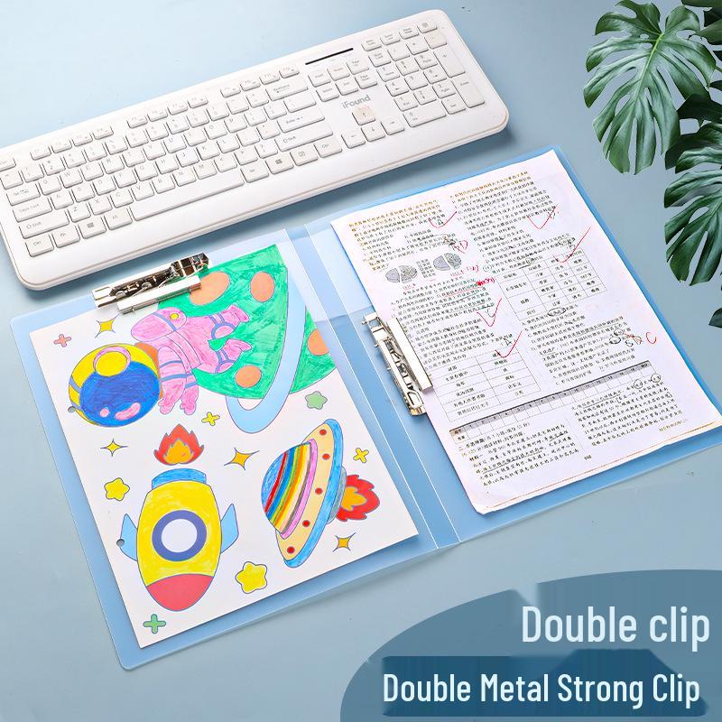 A4 Thickened Double Clip Document Holder for Students and Office