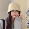 Lace Fisherman Hat for Women In Autumn and Winter Warm Ear Protection Basin Hat  Fashionable Korean Style Face Showing Small Knitted Woolen Hat