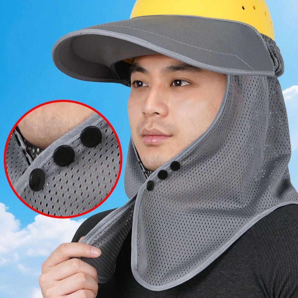 Mesh Safety Helmet Sunshade Breathable Neck Protection Sun Shield  for Construction Workers