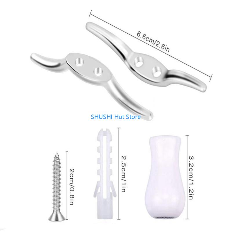 Enrouleurs de Crochet Aveugle Taquet à Corde avec Vis pour Rideau de Store Romain pour Pare-Soleil B D57B