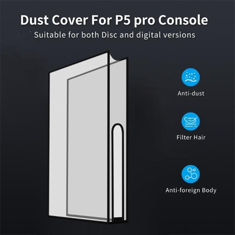 Universal Translucent Dust Shielding with Vertical Orientation Designs Gaming setups Accessory Suitable for P5 Consoles