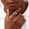 Stylish Black Enamel Ring for Men,Casual AAA White CZ Stone Stainless Steel Minimalist Wedding Ring Gift