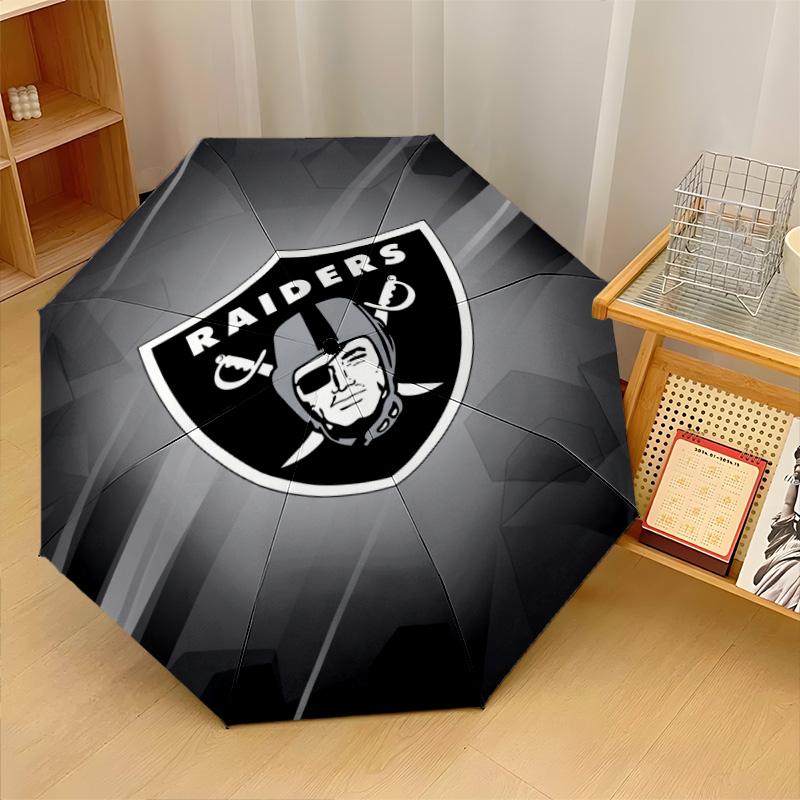 Las Vegas Raiders Print Auto 8?Ribs Folding Umbrella Wind Resistant Lightweight Automatic Umbrella For Daily Travel