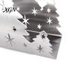 Festive Napkin Organizer Christmas Tree Holder, Stainless Steel Vertical Paper Towel Stand, Modern Metal Tray Decorative Dispenser for Holiday