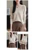 Women's 100% Fine Wool V-neck Loose Cardigan - Single-Breasted Solid Color, Casual Fashion