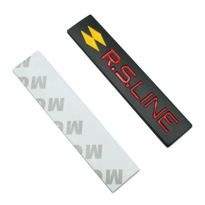 3D Metal RS Line Logo Rear Trunk Emblem Badge Side Fender Car Sticker Decals Styling Accessories