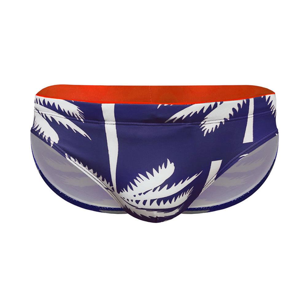 

Европейские и американские мужские повседневные сексуальные треугольные плавки с принтом пальмы, быстросохнущие треугольные плавки в стиле пляжного отдыха XL синий