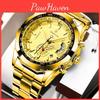 Movement Fashion Watch Automatic Mens Calendar Waterproof Luminous Nonmechanical Watch Large Dial