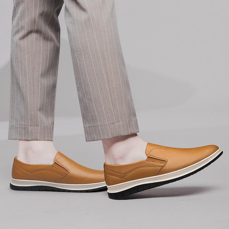 Fashion Men All-match Walking Shoes Genuine Leather Mens Loafers Male Comfortable Business Shoe Luxury Brand Men Vintage Casual Footwear