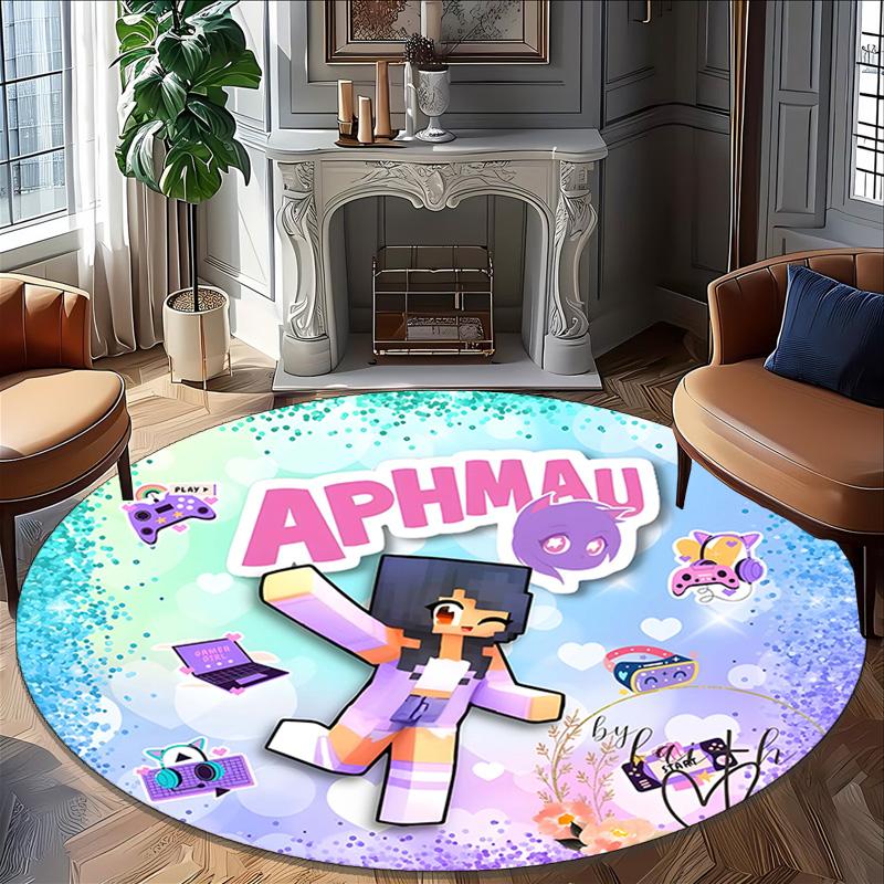 1pc Anime A-AphmauS (3) Print Round Carpet Chair Round Carpet Suitable for Bedroom Living Room Home Decorative Carpet